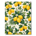 Sunny Lemon Branch Citrus Botanical Illustration Rug