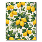 Sunny Lemon Branch Citrus Botanical Illustration Rug