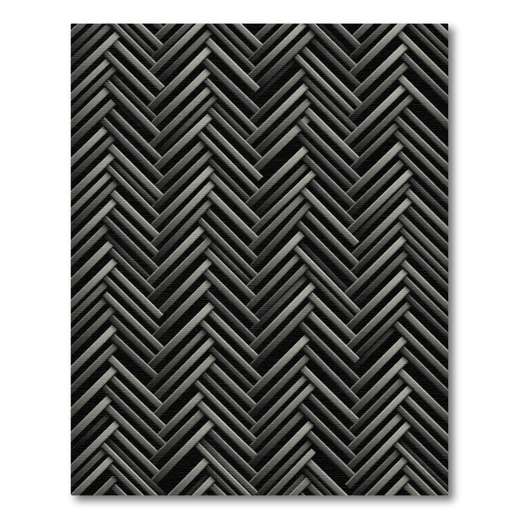 Charcoal Herringbone Weave Geometric Texture Rug