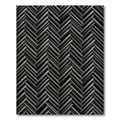 Charcoal Herringbone Weave Geometric Texture Rug