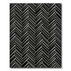 Charcoal Herringbone Weave Geometric Texture Rug
