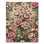Romantic Blush Pink Peony Garden Bouquet Rug