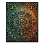 Dual Tone Ornate Floral Damask Circle Rug