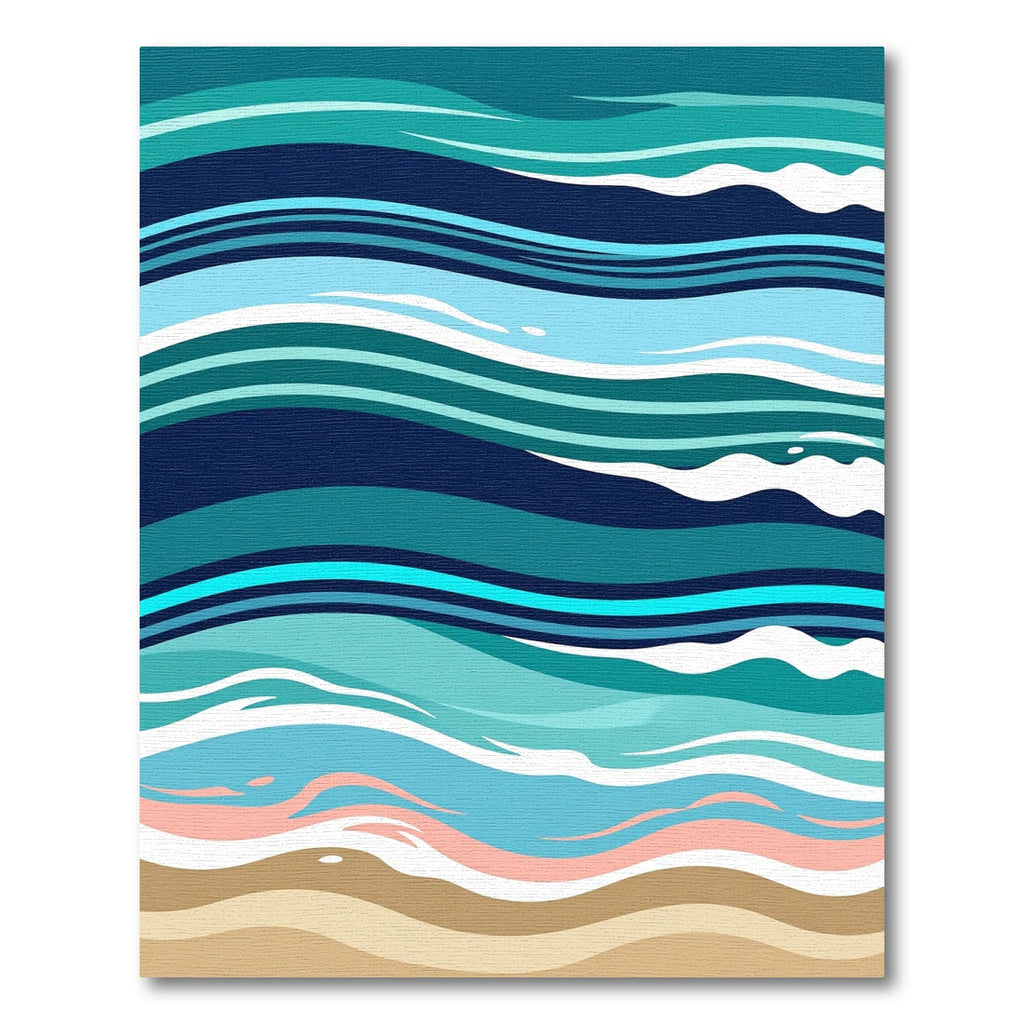Abstract Ocean Wave Gradient Area Rug