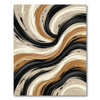 Modern Abstract Swirling Earth Tone Wave Rug