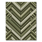 Olive Green Herringbone Geometric Weave Rug