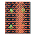 Geometric Terracotta Melon Lattice Grid Rug
