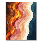 Fiery Crimson Gradient Wave Layers Rug