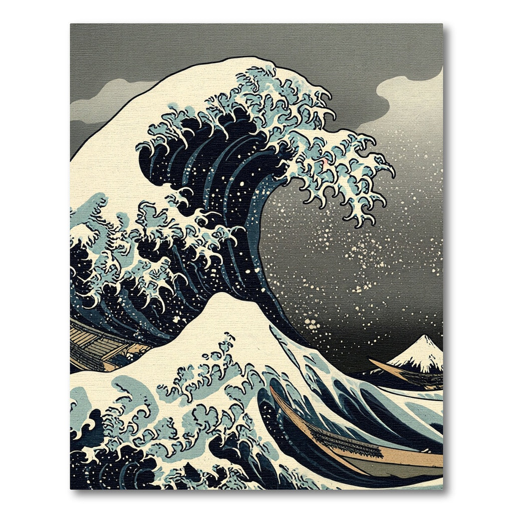 Great Wave Dark Blue Ocean Rug