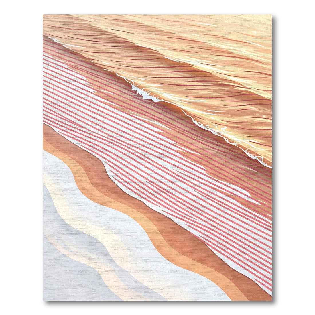 Golden Wave and Soft Pink Stripe Rug