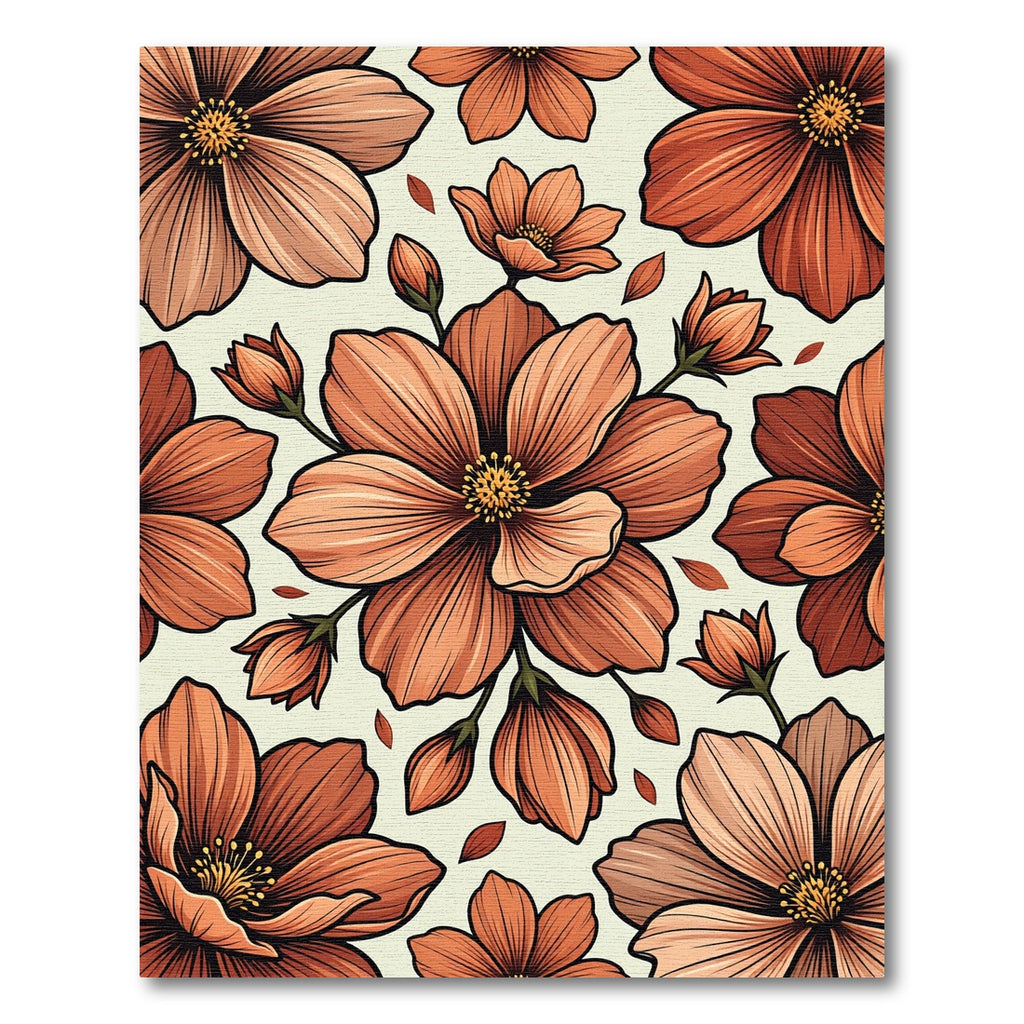 Terracotta Bloom Botanical Arrangement Rug