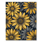 Golden Daisy Art Deco Floral Rug