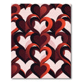 Modern Radiant Red Layered Heart Rug