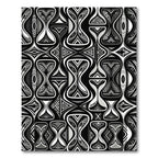 Monochromatic Abstract Hourglass Geometric Tile Rug