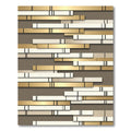 Golden White Horizontal Stripe Composition Rug