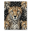 Golden Cheetah Spots Black Circles Rug