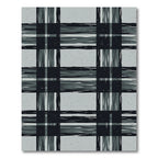 Charcoal and Slate Rustic Plaid Rug