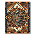 Aztec Sun Burnt Orange Geometric Medallion Rug