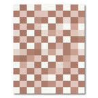 Terracotta and Cream Muted Checkerboard Rug