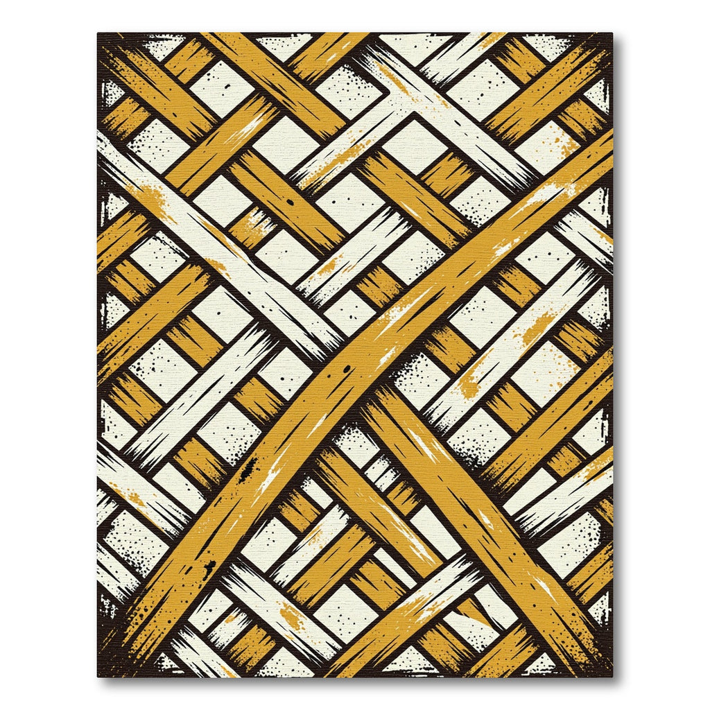 Golden Yellow Woven Lattice Rug