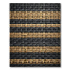 Woven Black and Golden Tan Stripe Rug