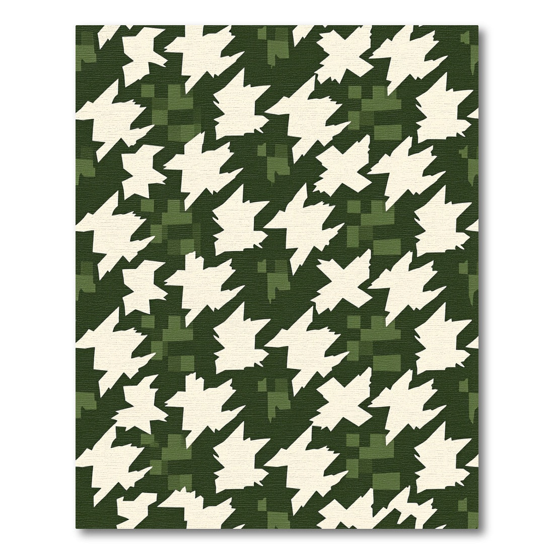 Forest Houndstooth Pixelated Camo Rug