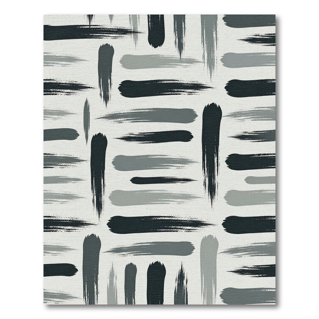 Charcoal Gray Brushstroke Stripe Rug