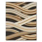 Earthy Tones Abstract Stripe Waves Rug