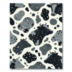 Charming Monochrome Cow Spot Portrait Rug
