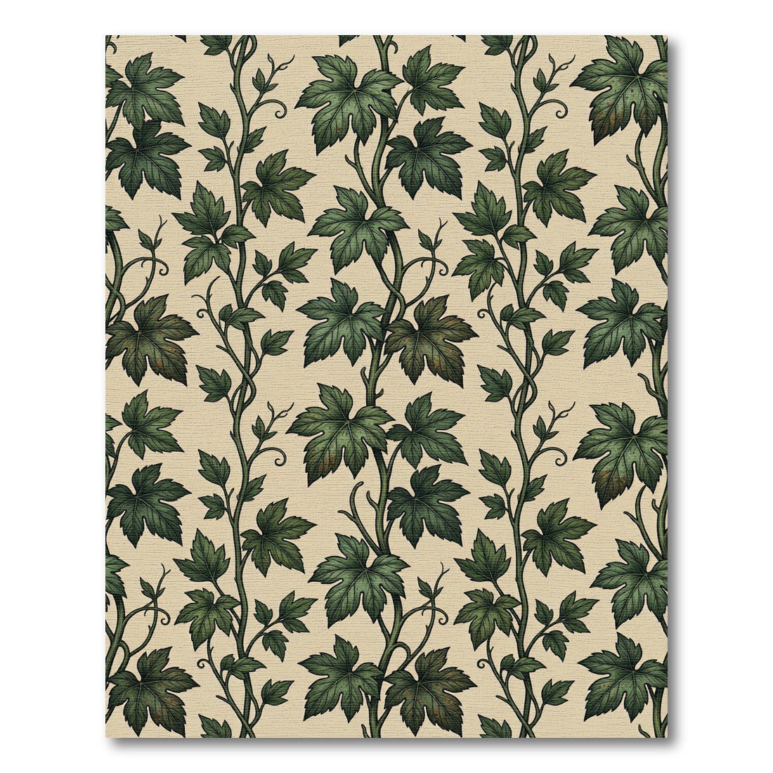 Lush Green Botanical Grape Vine Wallflower Rug