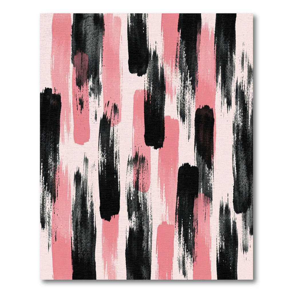 Pink Black Brush Stroke Vertical Rug