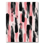 Pink Black Brush Stroke Vertical Rug