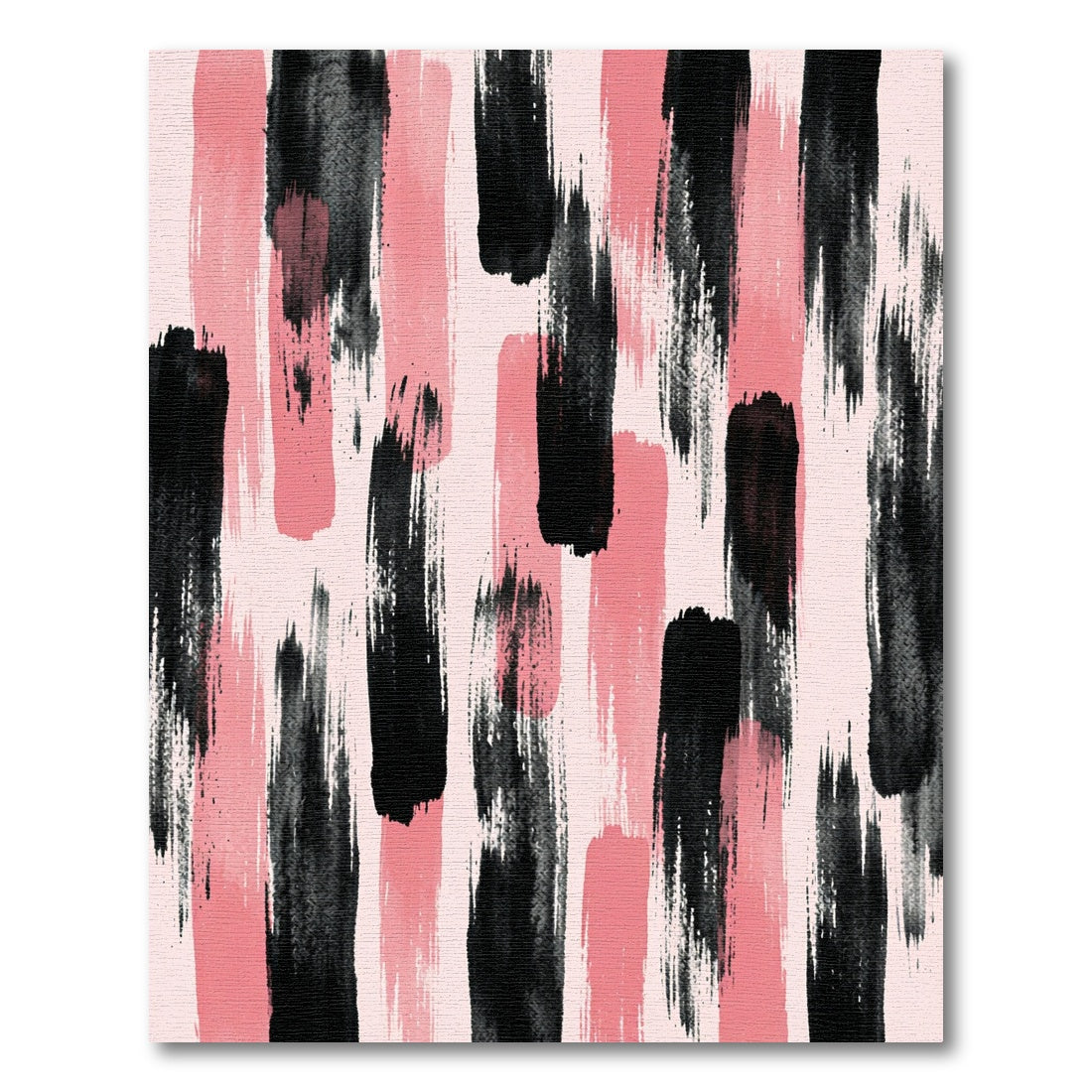 Pink Black Brush Stroke Vertical Rug