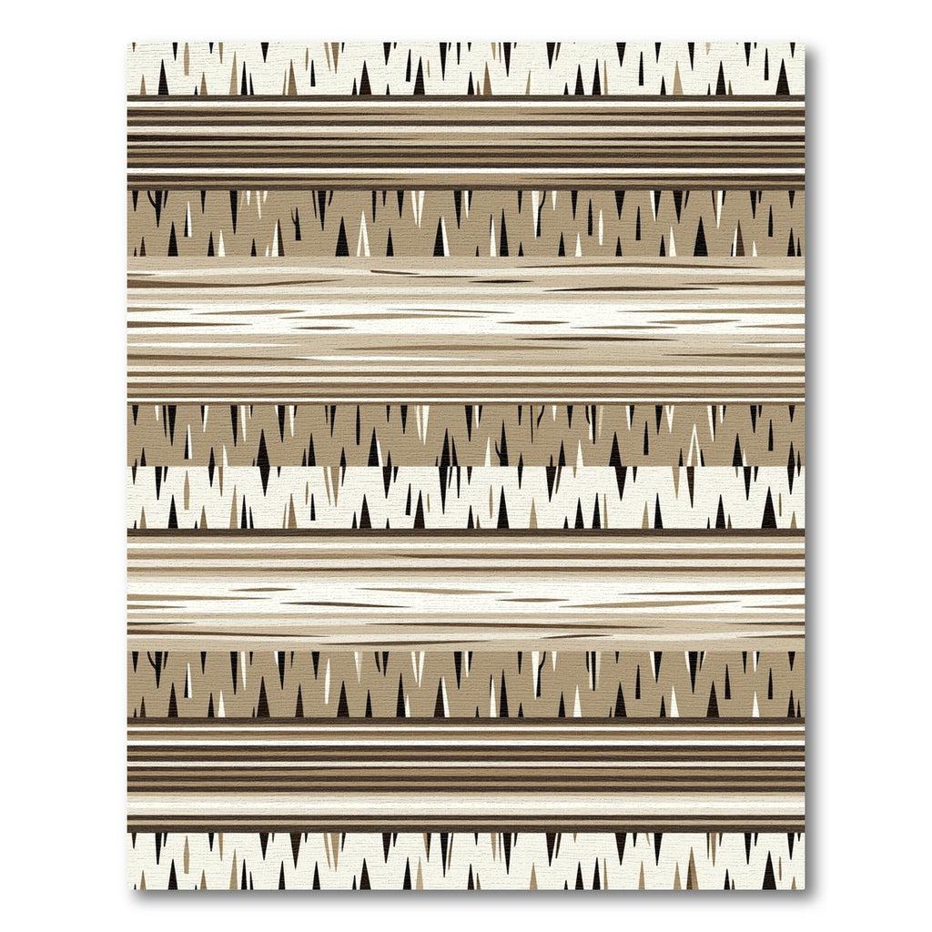 Earthy Stripes With Jagged Edge Accents Rug