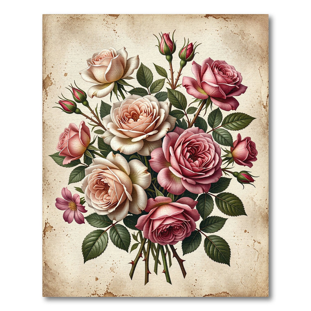Elegant Pastel Rose Bouquet Composition Rug
