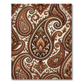 Ornate Golden Brown Paisley Swirl Rug