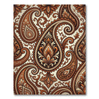 Ornate Golden Brown Paisley Swirl Rug