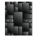 Modern Monochrome Architectural Grid Rug