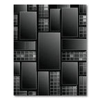 Modern Monochrome Architectural Grid Rug