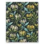 Yellow White Honeysuckle Botanical Art Rug