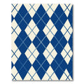 Navy Blue Contemporary Argyle Geometric Rug