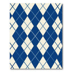 Navy Blue Contemporary Argyle Geometric Rug