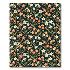Coral White Floral Vine Garden Rug