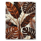 Lush Earthy Tone Tropical Foliage Rug