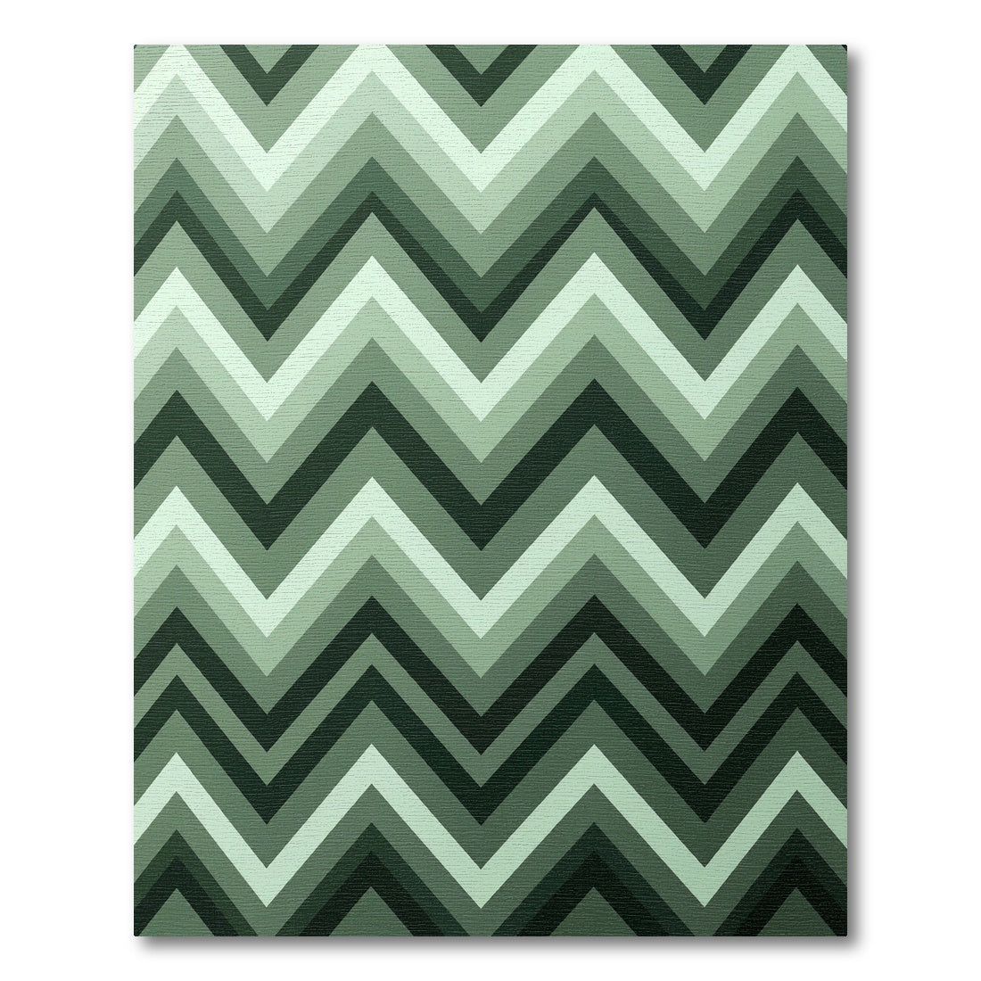 Tonal Green Gradient Chevron Rug