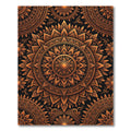 Golden Sunburst Ornate Copper Mandala Rug