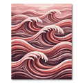 Crimson Abstract Flowing Wave Rug