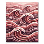 Crimson Abstract Flowing Wave Rug