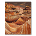 Reddish Brown Swirling Canyon Layers Rug
