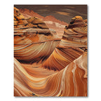 Reddish Brown Swirling Canyon Layers Rug